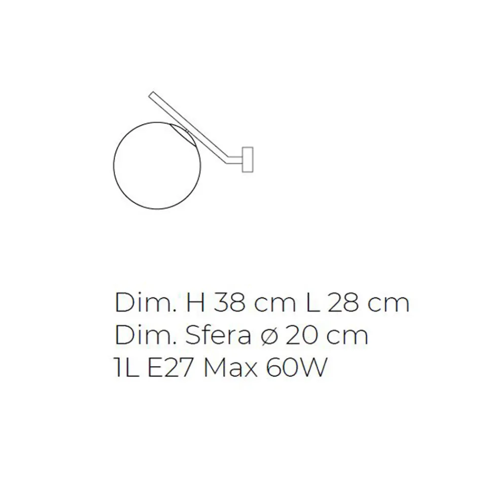 Lampă de perete din sticlă venețiană suflată manual - Zăpadă Viadurini