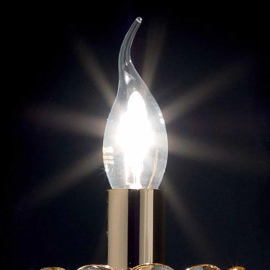 lumina de perete de design clasic de cristal și sticlă fină, 2 bucăți Viadurini