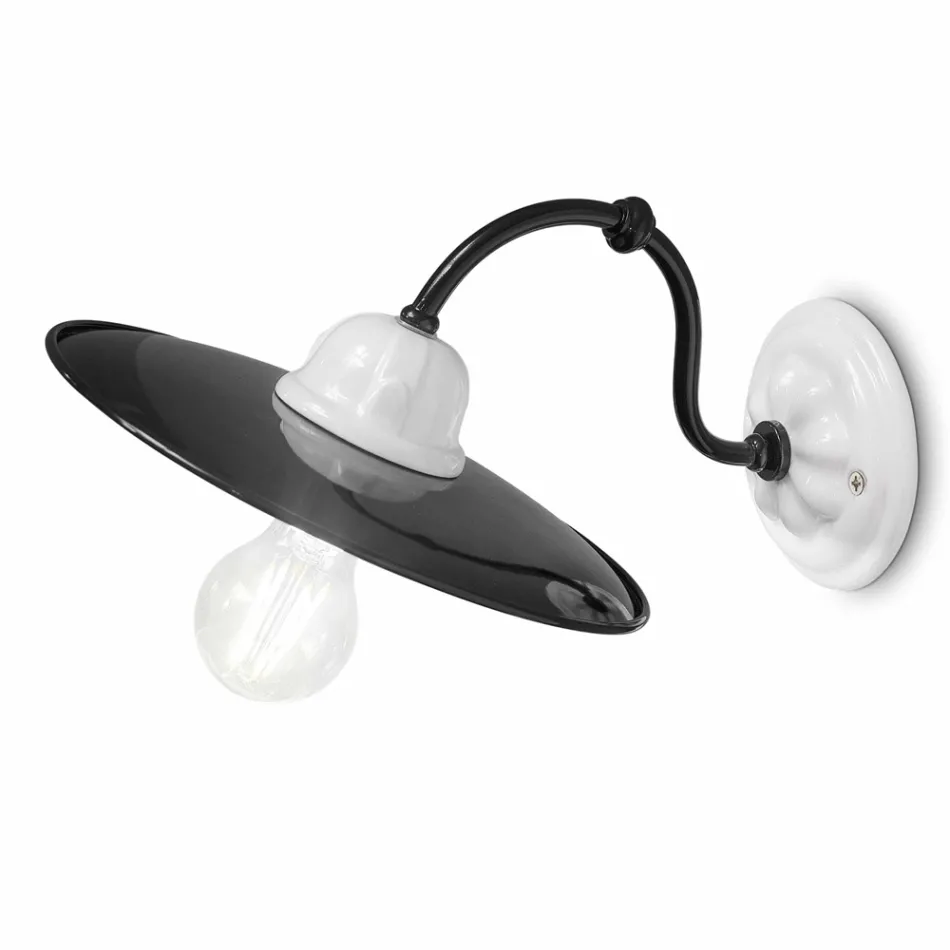 Lampa elegant de perete alb ceramic Ferroluce Potenza Viadurini