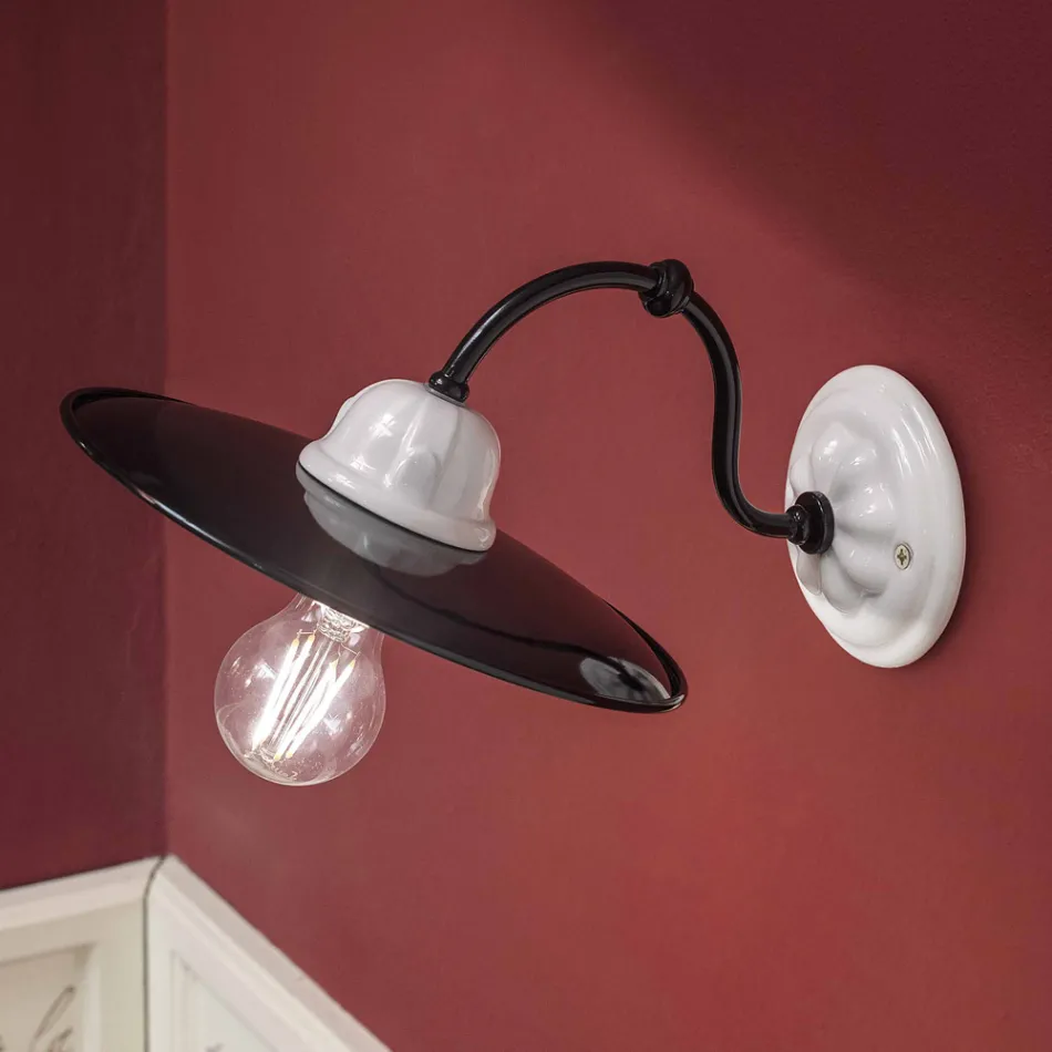 Lampa elegant de perete alb ceramic Ferroluce Potenza Viadurini