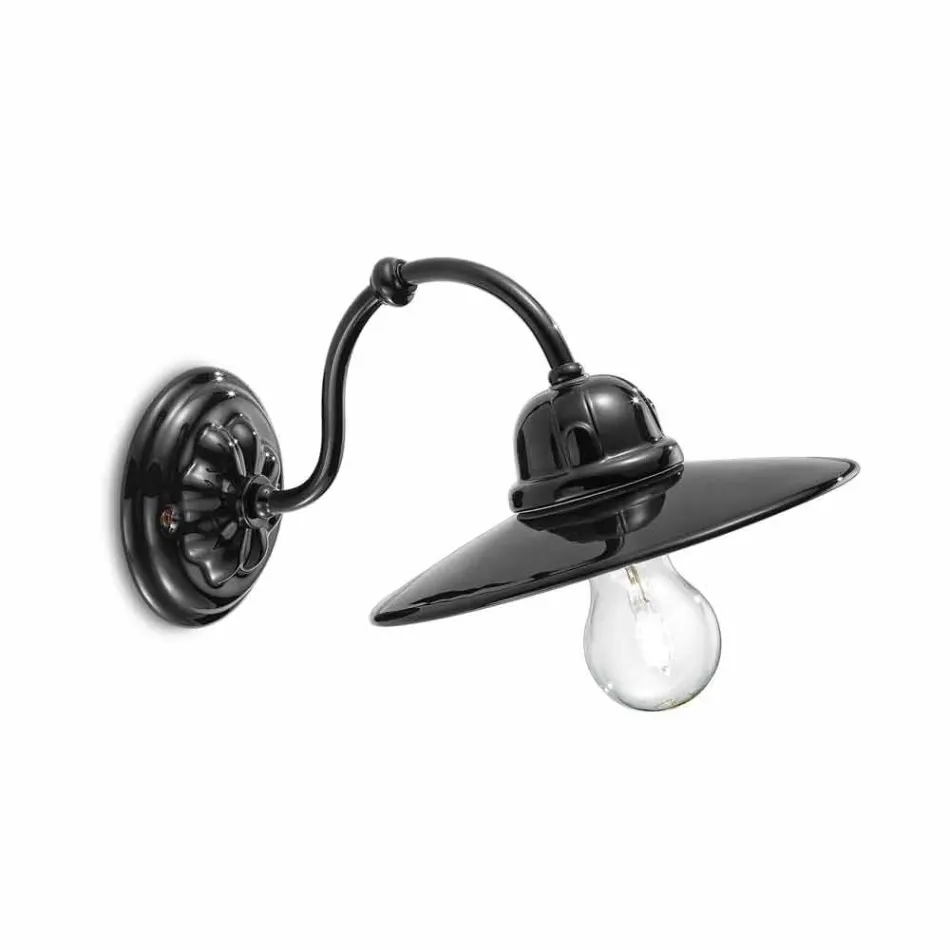 Luminile de perete din ceramică lucioasă Ferroluce retro Viadurini