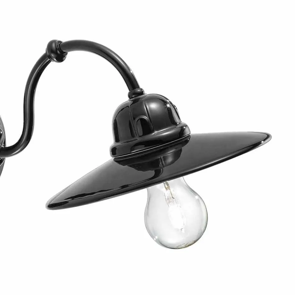 Luminile de perete din ceramică lucioasă Ferroluce retro Viadurini