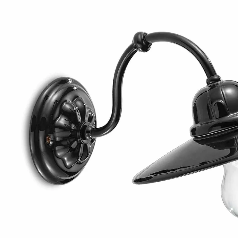 Luminile de perete din ceramică lucioasă Ferroluce retro Viadurini