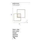 Modern - Aplic de perete din metal vopsit auriu cu LED Viadurini