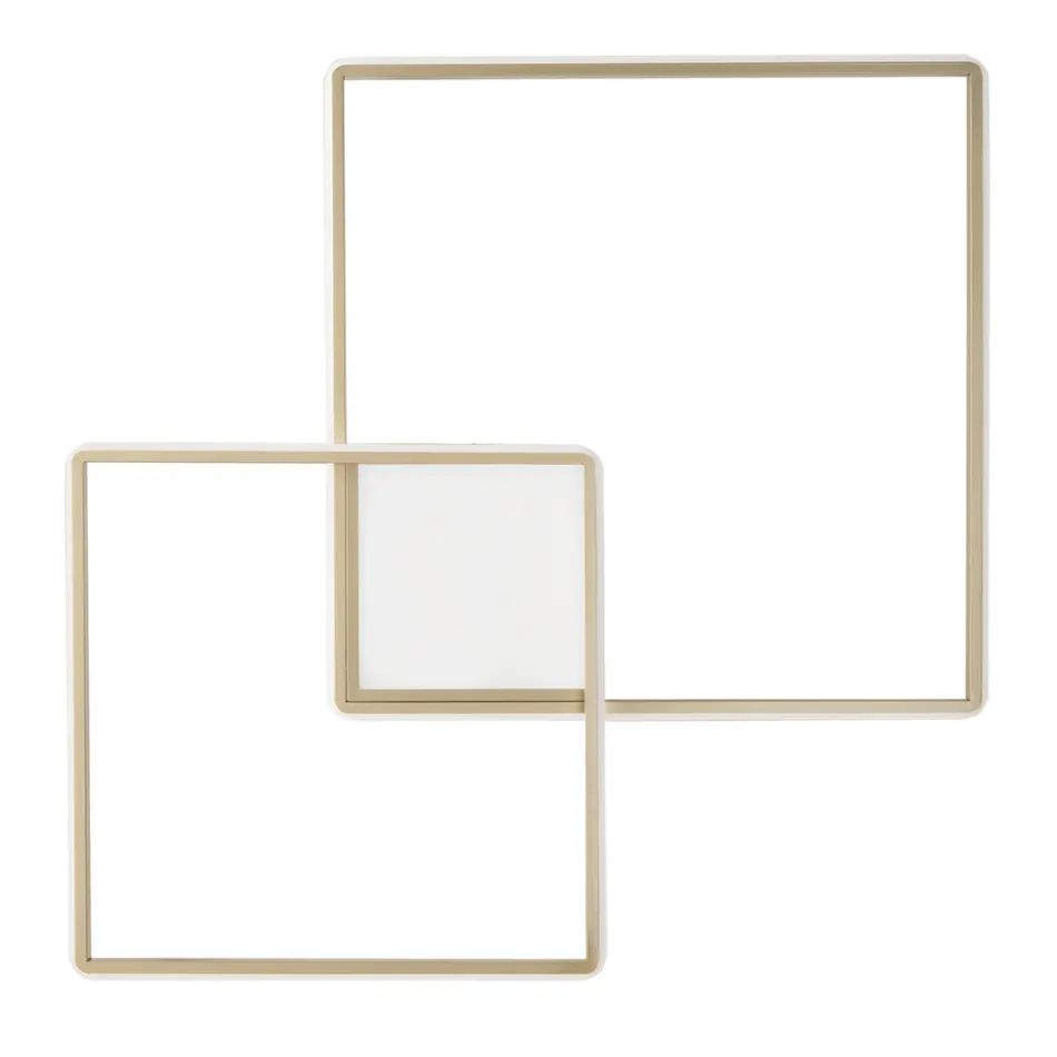 Modern - Aplic de perete din metal vopsit auriu cu LED Viadurini