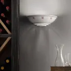 Lampa de perete ceramice rustic decorate manual Ferroluce Viadurini