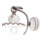 Lampa rustic de perete ceramic decorat Ferroluce rom Viadurini