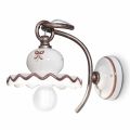 Lampa rustic de perete ceramic decorat Ferroluce rom
