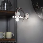Lampa rustic de perete ceramic decorat Ferroluce rom Viadurini