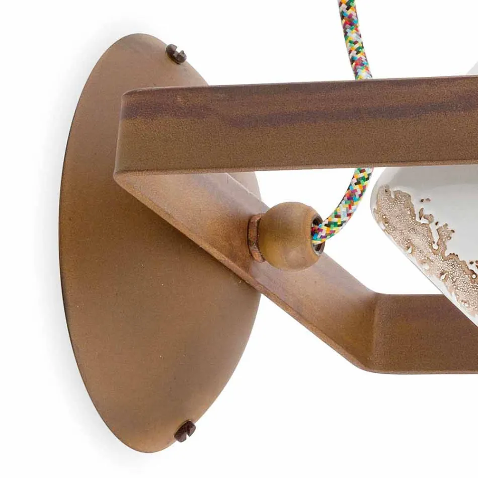 lumina de perete industriale de epocă stil ceramică și fero Julia Viadurini