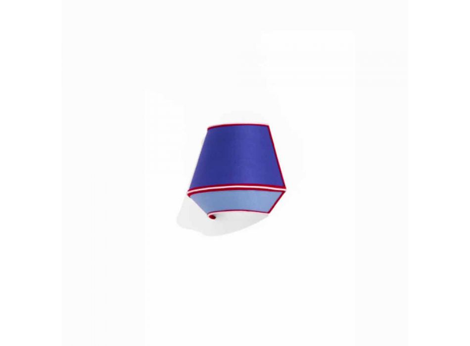 Aplica de design din bumbac albastru cu detalii roșii și albe Made in Italy - Soia Viadurini