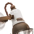 Spot cu aplicații în stil industrial, realizat manual din fier și ceramică - Loft Viadurini