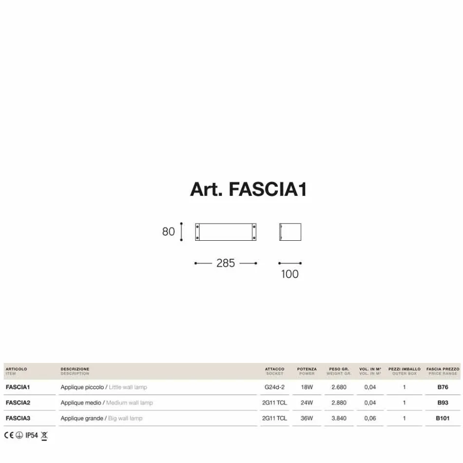 Wall moda puțin de cupru și metacrilat alb Viadurini
