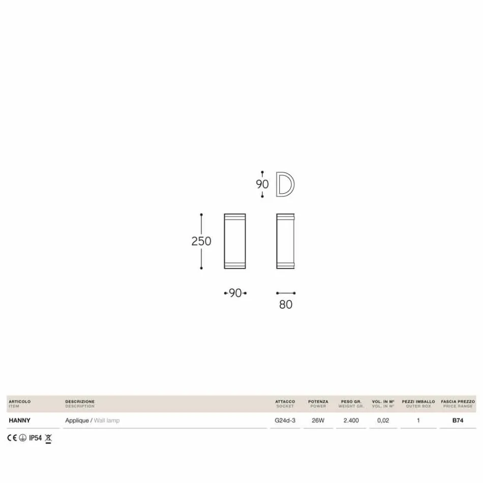 Wall Hanny Aldo Bernardi alamă și metacrilat alb Viadurini