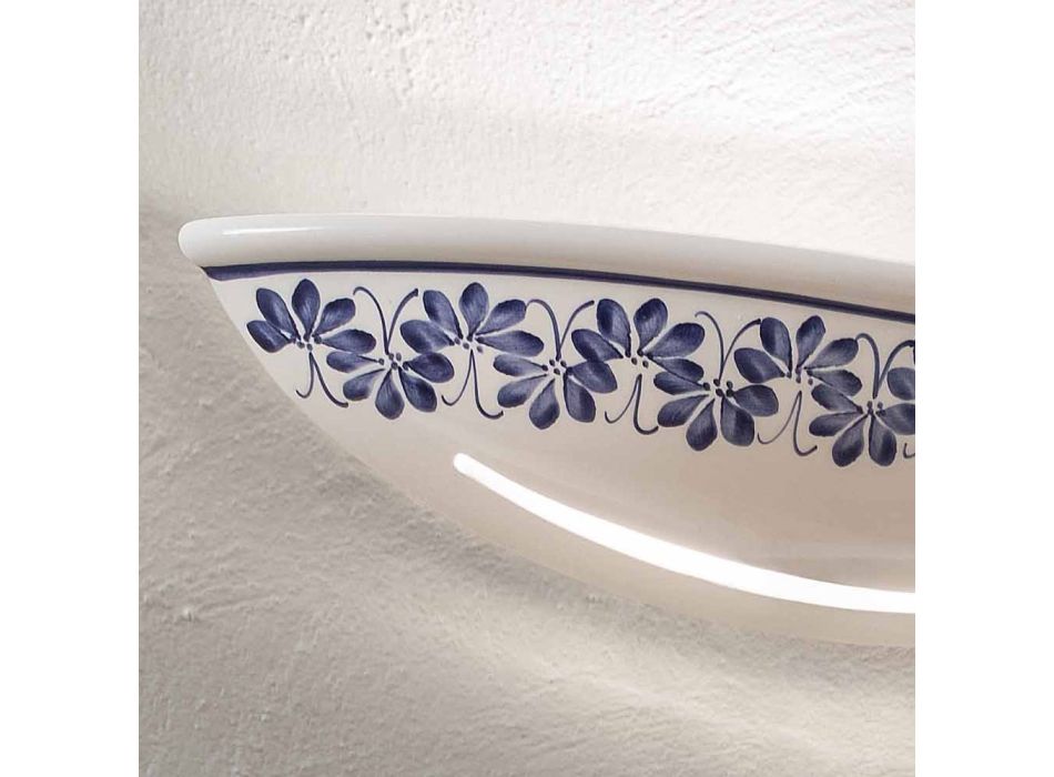 Aplică Ceramică Artizanală și Decorații Albastre Pictate Manual - Trieste Viadurini