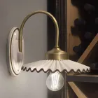 Aplicat din ceramică lucioasă plisată și margine pictată manual - Laquila Viadurini