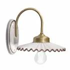 Aplicat din ceramică lucioasă plisată și margine pictată manual - Laquila Viadurini