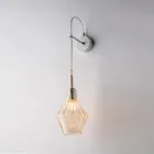 Lampă de perete din fier forjat cu sticlă Pyrex fabricată în Italia pentru decor interior - Olimpo Viadurini