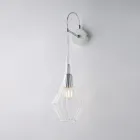 Lampă de perete din fier forjat cu sticlă Pyrex fabricată în Italia pentru decorare interioară - Olimpo Viadurini