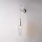 Lampă de perete din fier forjat cu sticlă Pyrex fabricată în Italia pentru decorare interioară - Sparta Viadurini