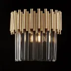 Lampă de perete din fier aurit cu strasuri fabricată în Italia pentru decorare interioară - Paris Viadurini