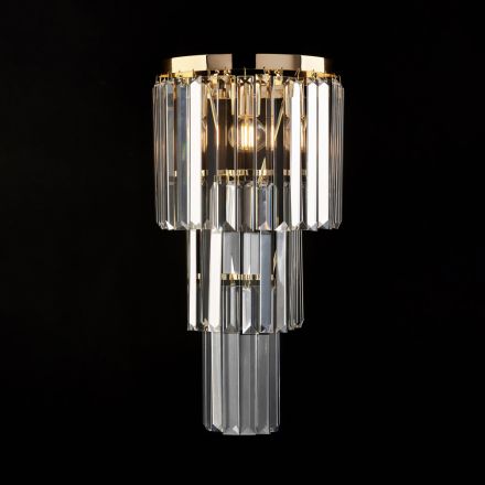 Aplicație din fier și aur cu strasuri fabricată în Italia pentru decorațiuni interioare - Viena Viadurini