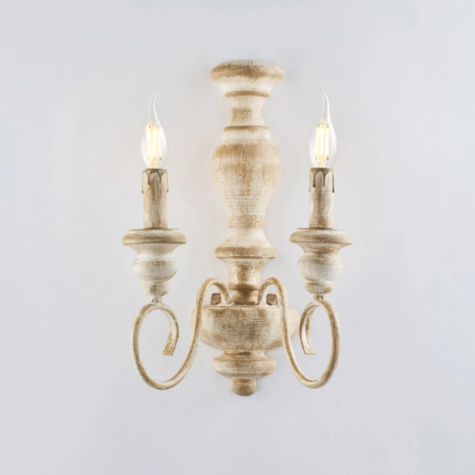 Aplice din lemn și fier lăcuit, fabricate în Italia, pentru decorarea interioară - Toscana Viadurini