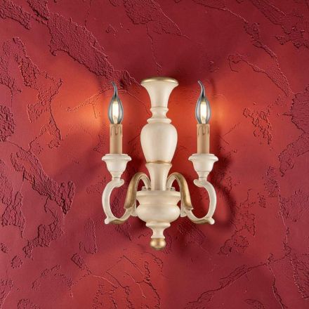 Aplice din lemn cu finisaje albe sau fildeș, fabricate în Italia - Florența Viadurini