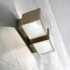 Lampa de perete din alamă și ghips făcută în Italia - Cubetto Aldo Bernardi Viadurini