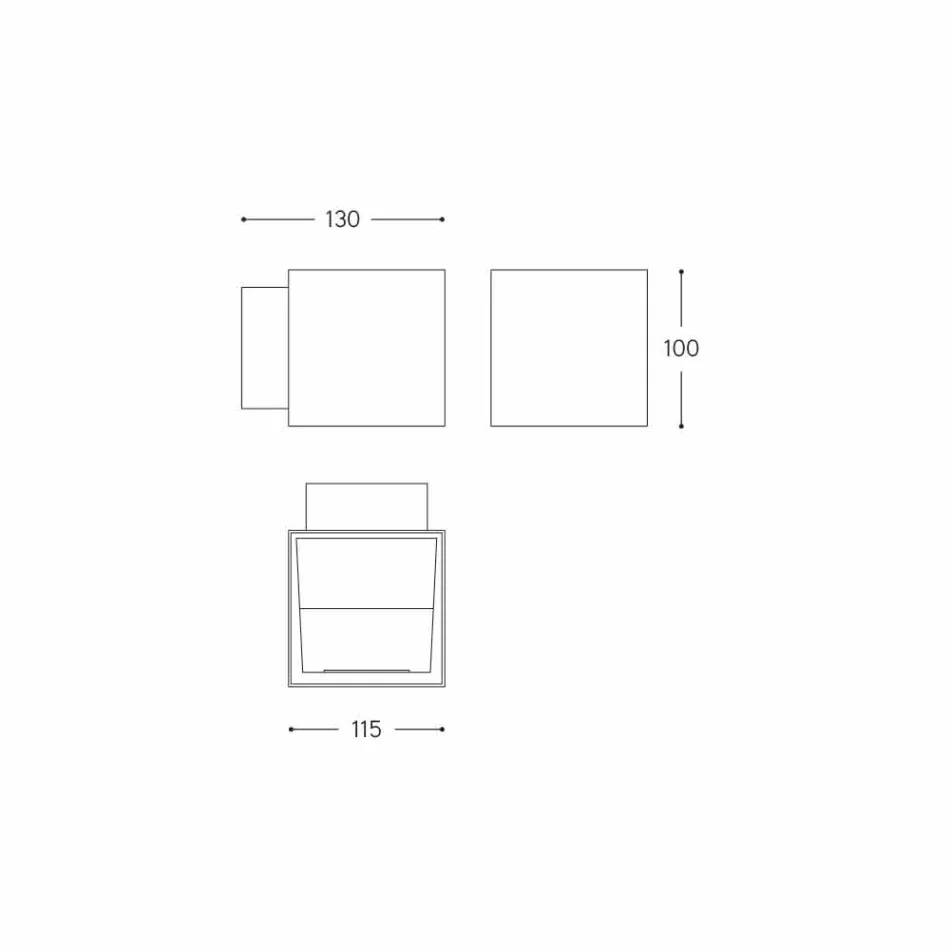 Lampa de perete din alamă și ghips făcută în Italia - Cubetto Aldo Bernardi Viadurini