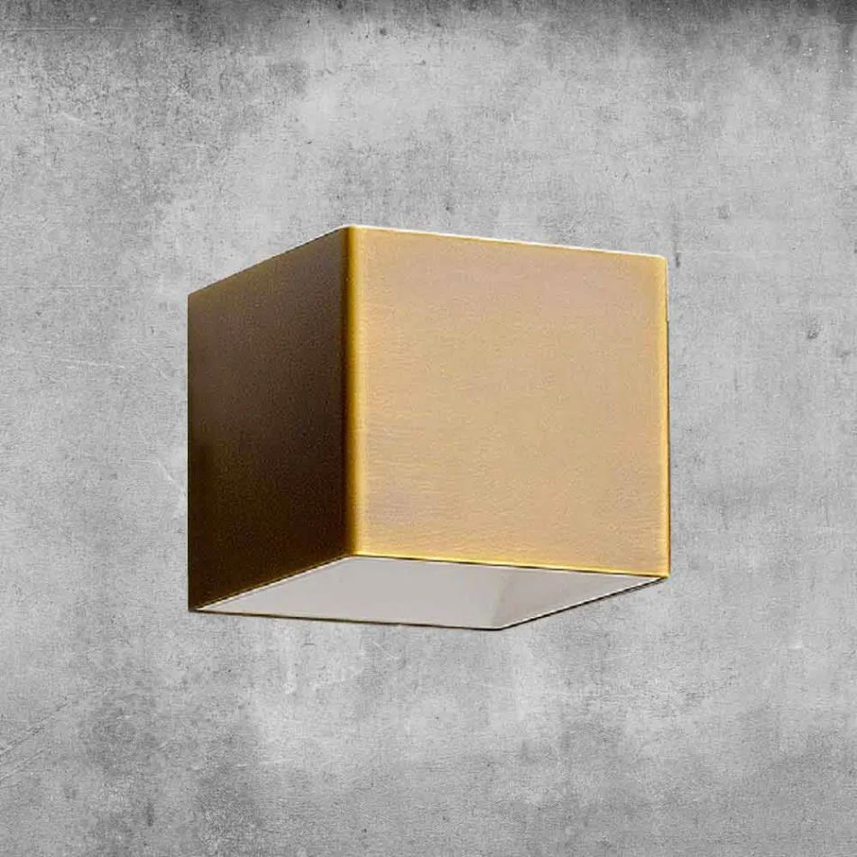 Lampa de perete din alamă și ghips făcută în Italia - Cubetto Aldo Bernardi Viadurini