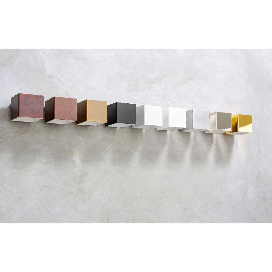 Lampa de perete din alamă și ghips făcută în Italia - Cubetto Aldo Bernardi Viadurini