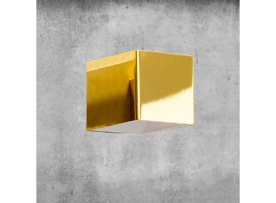 Lampa de perete din alamă și ghips făcută în Italia - Cubetto Aldo Bernardi