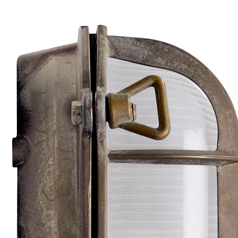 Aplica vintage din alamă cu sticlă opal/transparentă - Sirenă Viadurini