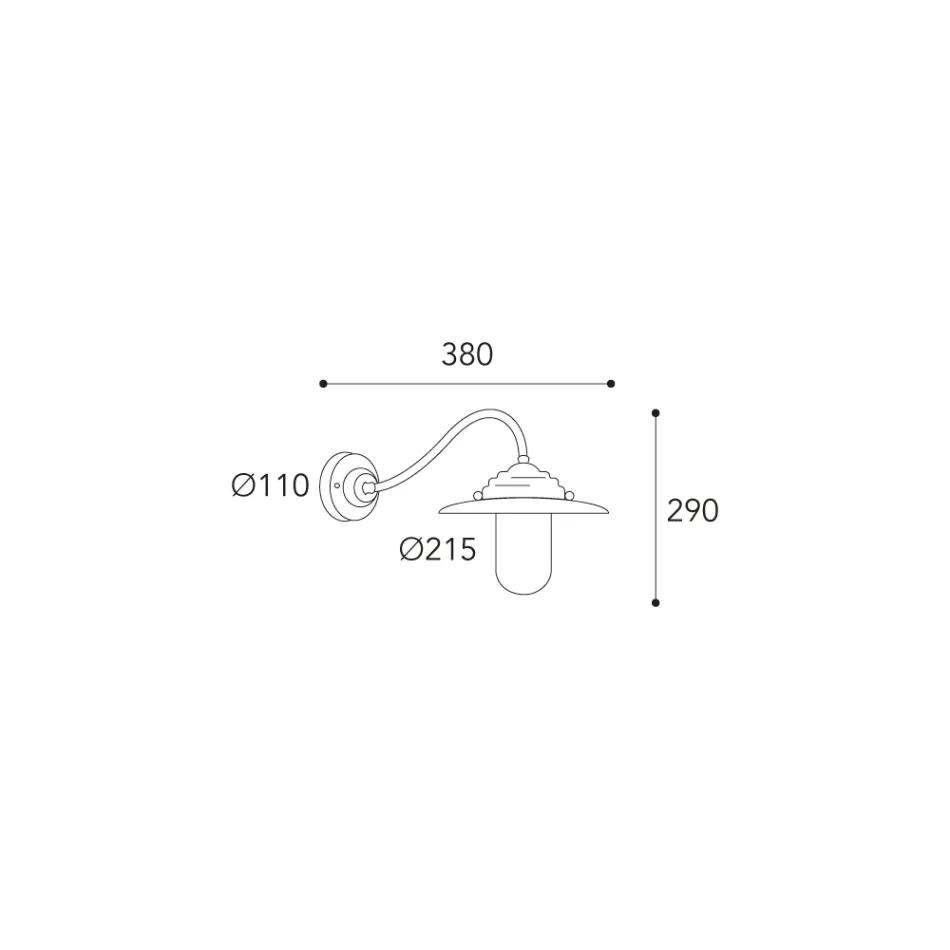 Aplica de exterior vintage din alamă, sticlă transparentă IP44 - Elfico Viadurini