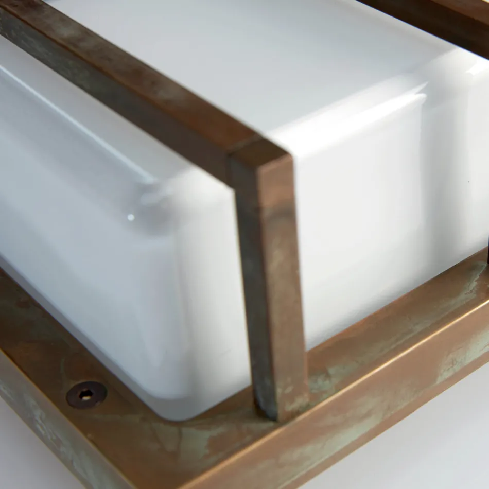 Lampă de perete vintage din alamă, dulie E27 și lumină atmosferică fabricată în Italia - Cristal Viadurini