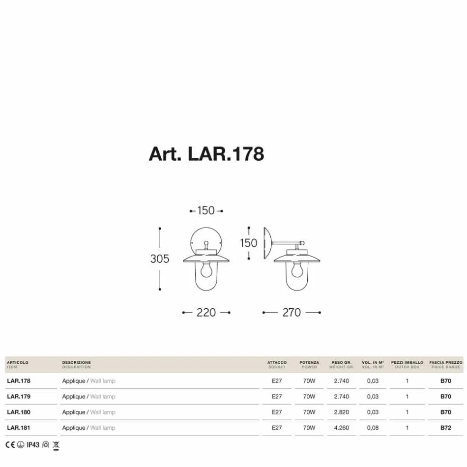 Aplice La Traviata de cupru, sticlă și alamă antic Viadurini