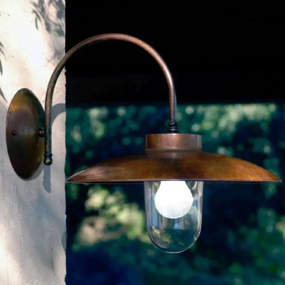 Aplice La Traviata de cupru, sticlă și alamă antic Viadurini