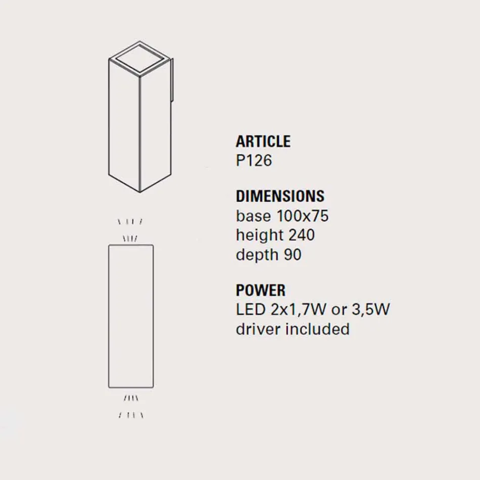 Smith - Toscot exterior LED lumina de perete în proiectarea de lămpi H 24 cm Viadurini