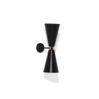 Lampă de perete modernă cu structură din metal negru mat Made in Italy - Zaira Viadurini