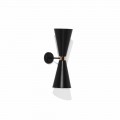 Lampă de perete modernă cu structură din metal negru mat Made in Italy - Zaira