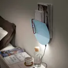 Lampă de perete modernă cu compartiment pentru reviste, USB și lumină LED Made in Italy - Foster Viadurini