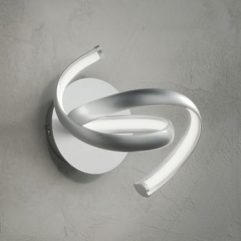 Aplică Modernă din Metal Argintiu, Perete Led Design Minimal - Lumino