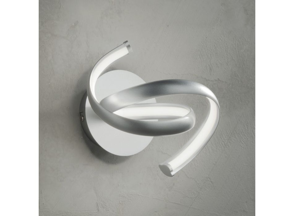 Aplică Modernă din Metal Argintiu, Perete Led Design Minimal - Lumino