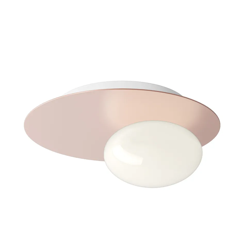 Aplica de perete sau de tavan din aluminiu, metal și sticlă albă - Luma Viadurini