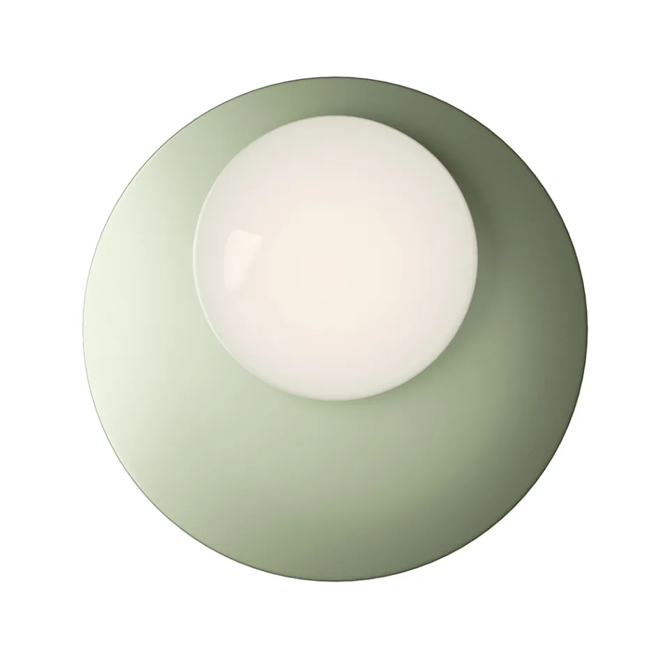 Aplica de perete sau de tavan din aluminiu, metal și sticlă albă - Luma Viadurini