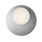 Aplica de perete sau de tavan din aluminiu, metal și sticlă albă - Luma Viadurini