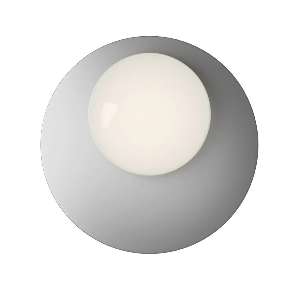 Aplica de perete sau de tavan din aluminiu, metal și sticlă albă - Luma Viadurini