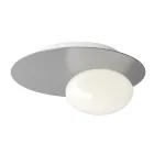 Aplica de perete sau de tavan din aluminiu, metal și sticlă albă - Luma Viadurini