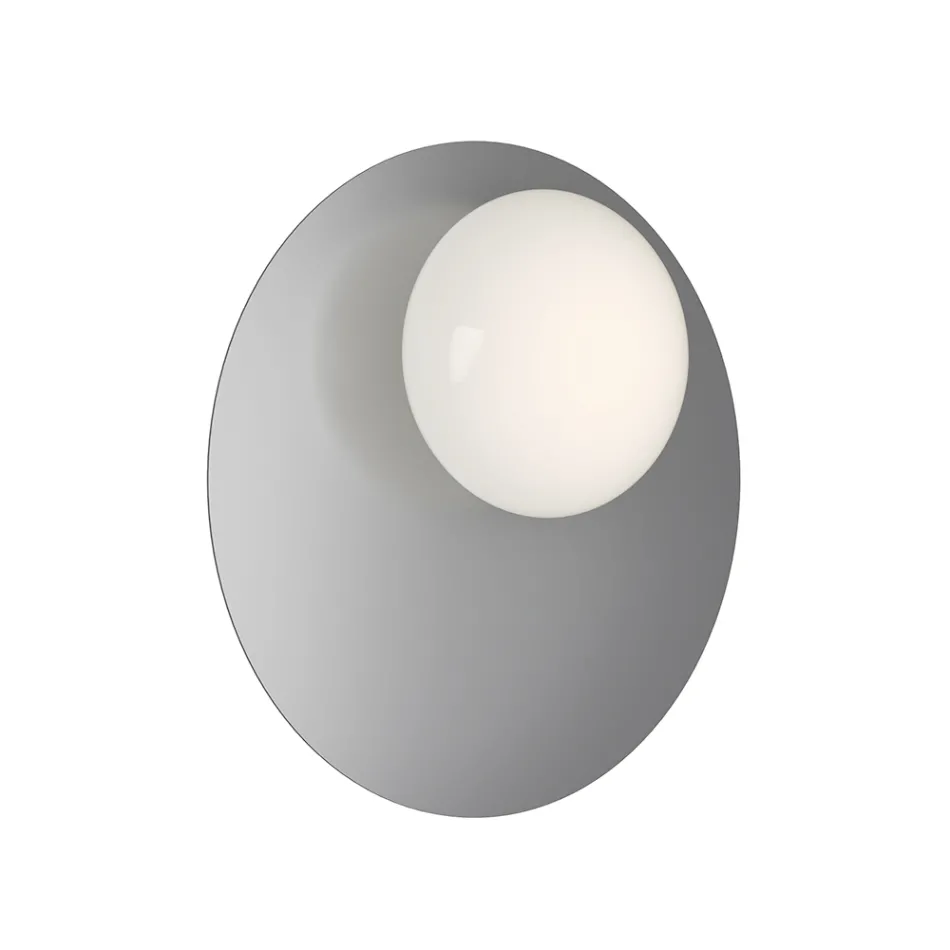 Aplica de perete sau de tavan din aluminiu, metal și sticlă albă - Luma Viadurini